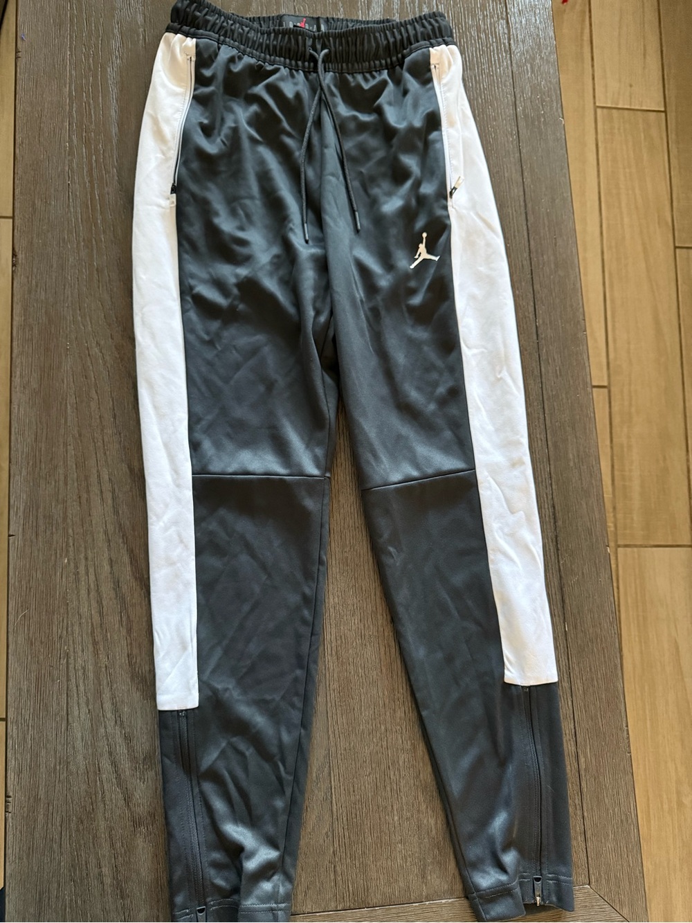 Jordan Black Joggers with White Side Panels Size Small